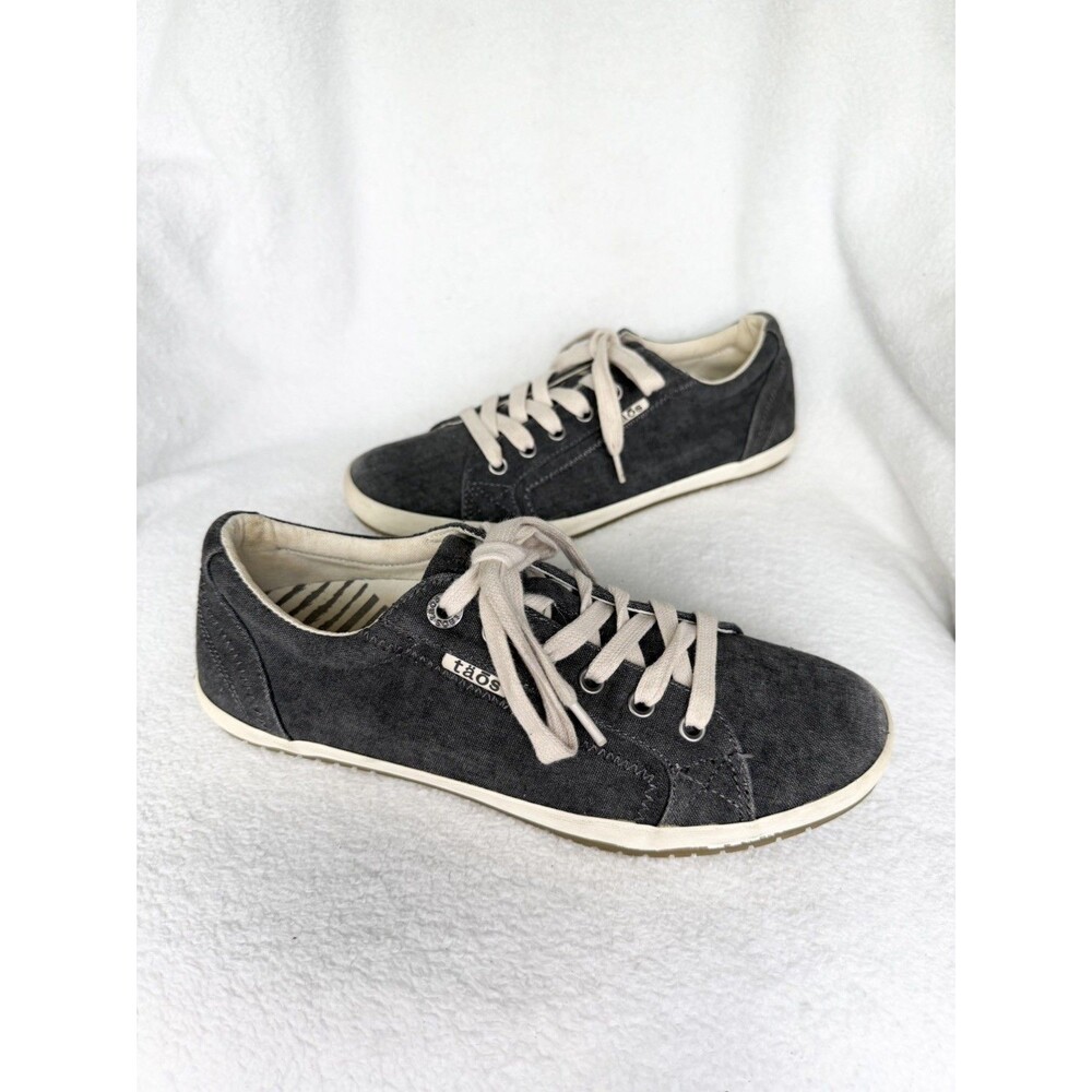 Taos Star Women’s Charcoal Gray Canvas Sneakers Lace Up Arch Support Size 8.5